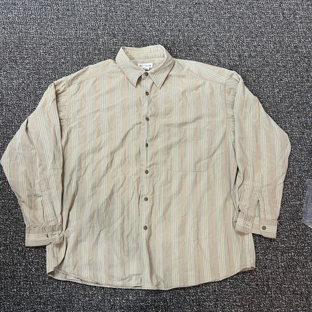 Claiborne Button Up Shirt Vintage 2000s Green And Cream Xl Nice